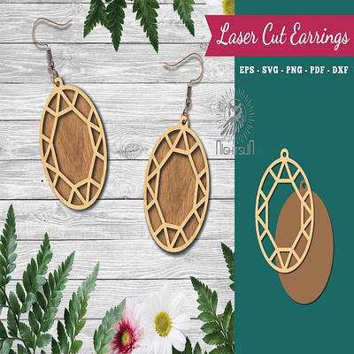 Diamond Laser Cut Earrings 3d animation motion graphics