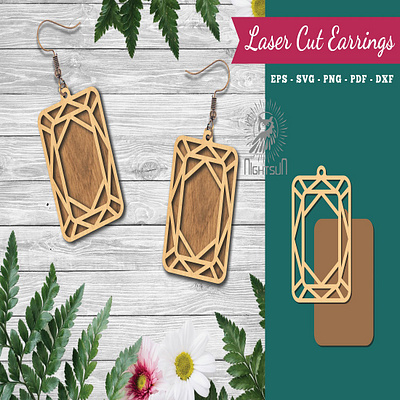 Diamond Laser Cut Earrings 3d graphic design