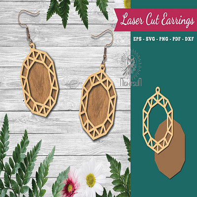 Diamond Laser Cut Earrings 3d animation graphic design