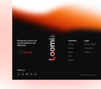 Loomix - Footer Design branding footer typography ui ux