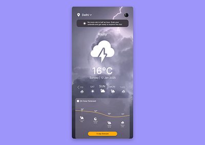 Daily UI Day 37 — Weather ☀️☁️ colourpallate design figma typography ui weatherapp