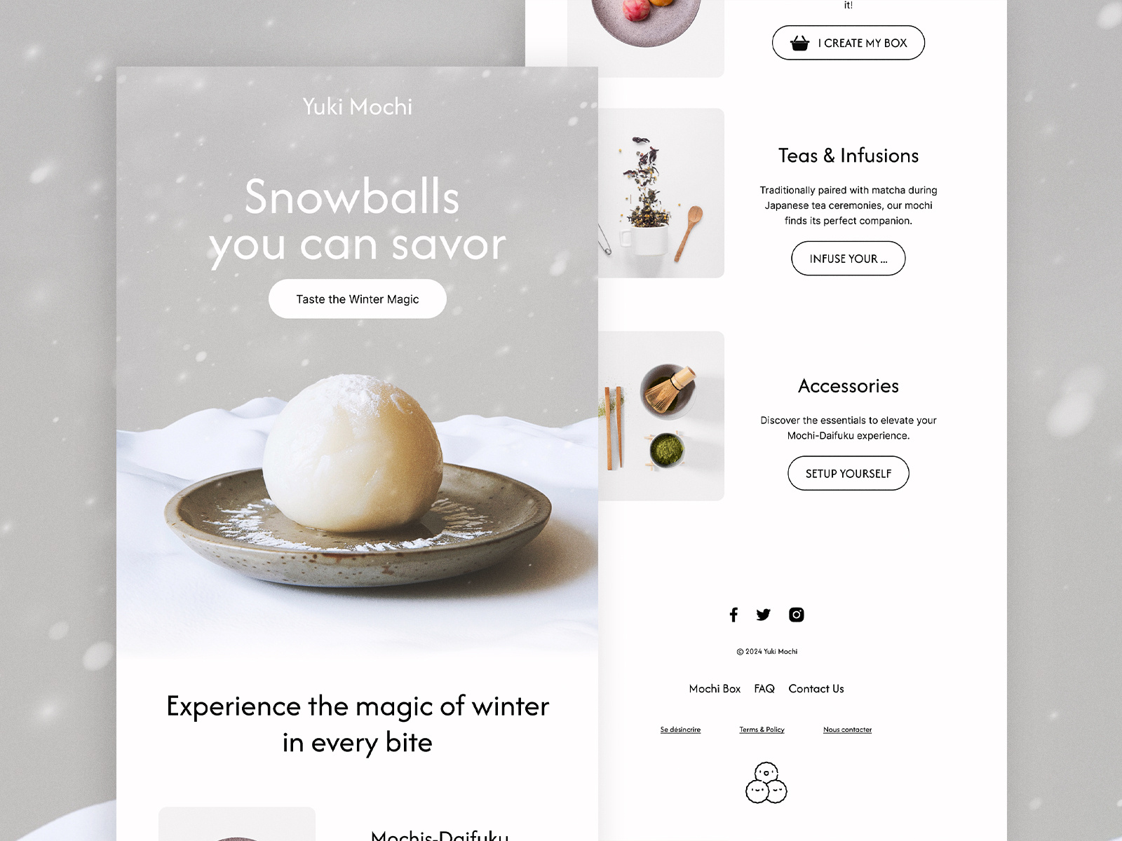 Email design - Yuki Mochi copywriter copywriting email creative newsletter daifuku designer klaviyo email email design email designer email marketing graphic designer mochi newsletter newsletter designer storytelling