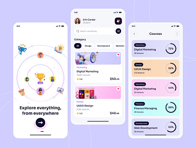 E-learning appdesign appshowcase branding cleandesign darkmodeui (if applicable) dribbbleshots educationapp elearningapp interactivelearning learningplatform logo minimalui mobilefirstdesign modernui onlinecourses studyanywhere ui uitrends2025 uiuxdesign userexperience