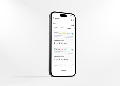 My Notes 📝 app design note typography ui ux