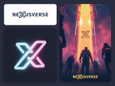 Nexusverse logo concept crypto cryptocurrency game gaming letter logo metagaming metaverse web3 x