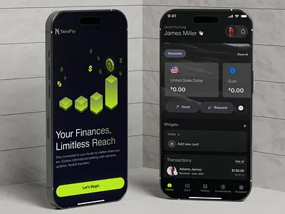 NexaPay - Mobile Finance App app design banking banking app design digital banking digital banking app finance app fintech fintech app fintech design interface mobile app design mobile application mobileapp product design transaction ui ui design uiux ux