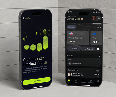 NexaPay - Mobile Finance App app design banking banking app design digital banking digital banking app finance app fintech fintech app fintech design interface mobile app design mobile application mobileapp product design transaction ui ui design uiux ux