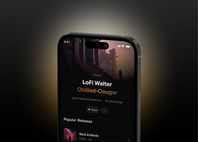 Music playlist app branding design typography ui ux