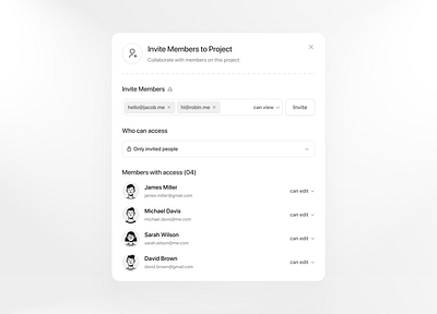 Invite members design product typography ui ux web