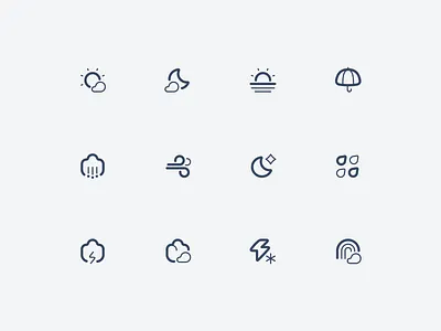 Weather Icon Set creativeicons designshot dribbbledesign figmacommunity figmaicons icon icondesign iconset uiicons weathericons