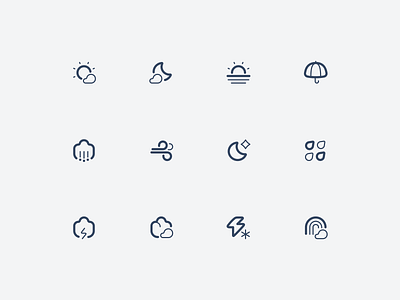 Weather Icon Set creativeicons designshot dribbbledesign figmacommunity figmaicons icon icondesign iconset uiicons weathericons