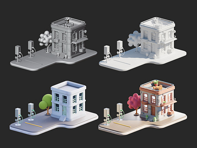 Stylized Building Design 3d illustration 3dart 3dartist 3dcozy blender building design isometric stylized