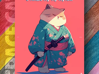 Пу-пу-путь ai branding cat daliy design illustration poster print