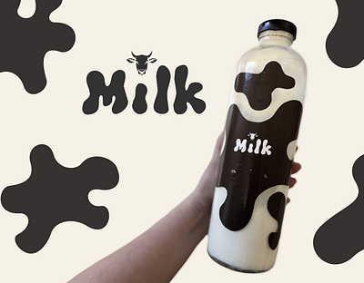 Logo and milk bottle design branddesign branding design graphic design logo logotype product design typography ui ux упаковка