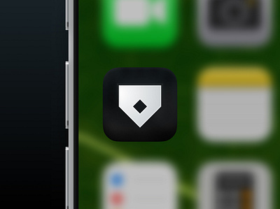 Home Plate Deals App Icon - Dark Mode app baseball blur border contrast dark depth detail glare gradient grayscale icon ios mlb mode shadow stark stroke subtle ui