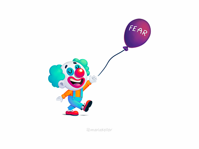 🌈 Letting Go of Your Fears 🎈 book illustration cartoon character children clown cute design fear illustration kids let go mexico miedo pagliaccio paura payaso positibity