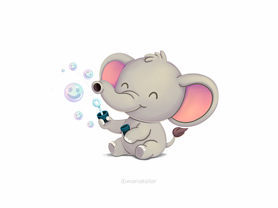 Spread Joy, One Bubble at a Time! alegria bolle bubbles burbujas cartoon character children cute design elefante elefantessa elephant gioia illustration joy kids mexico smile sorriso