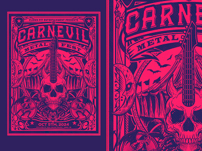 Carnvevil MetalFest Poster carnival horror metalfest poster design skull