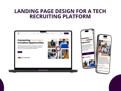 Landing Page Design for a Tech Recruiting Platform design figma design hire hiring hiring serevices landing page recruit recruiting platform tech ui uiux uiuxddesign