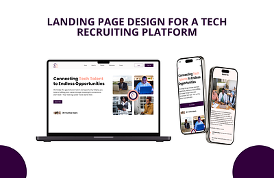 Landing Page Design for a Tech Recruiting Platform design figma design hire hiring hiring serevices landing page recruit recruiting platform tech ui uiux uiuxddesign