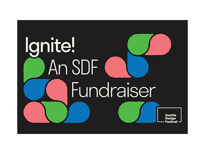 Seattle Design Festival 2022 "Ignite!" fundraiser identity branding clean color theory colors design graphic design identity illustration logo marketing minimal shapes typography