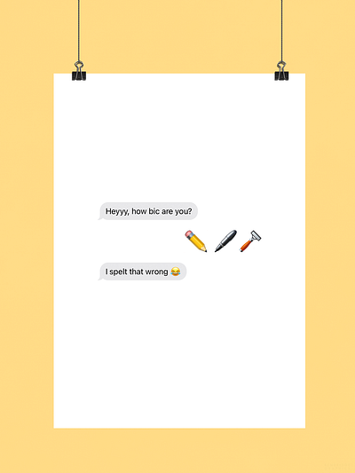 How Bic? | Typographical Poster brand emoji funny graphics humour message messages poster product simple