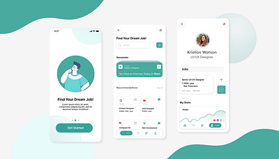 Job Finder App Design app design clean design figma job finder ui design uiux