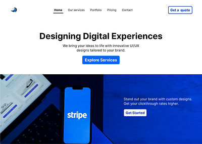 UI UX design agency landing page design designer designing figma landing page landing page design ui ui ux design agency landing page ux web website design