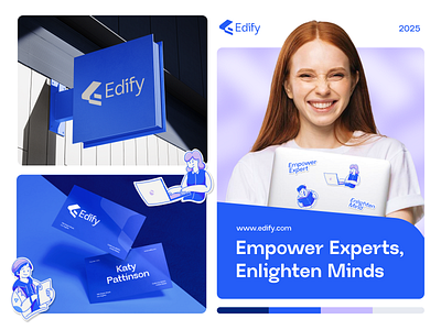 Edify Mockup: Empower Experts, Enlighten Mind brandidentity branding company edtech education graphic design growth innovation learningtransformation logo logo design platform education vector web app