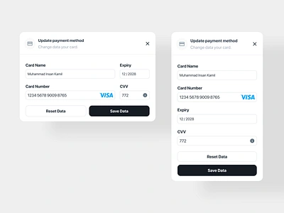 Update payment method 💳 🔄 account branding button clean design europe form icon input logo method modal neat payment ui uidesign ux visa