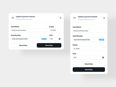 Update payment method 💳 🔄 account branding button clean design europe form icon input logo method modal neat payment ui uidesign ux visa