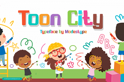 Toon City – Kids Font branding cartoon children display font font fun funny gaming movie poster typeface youtube