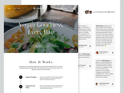 Purely Vegan Landing Page: Fresh Design for Healthy Choice healthy food home page homepage landing page plant based ui design vegab web design website