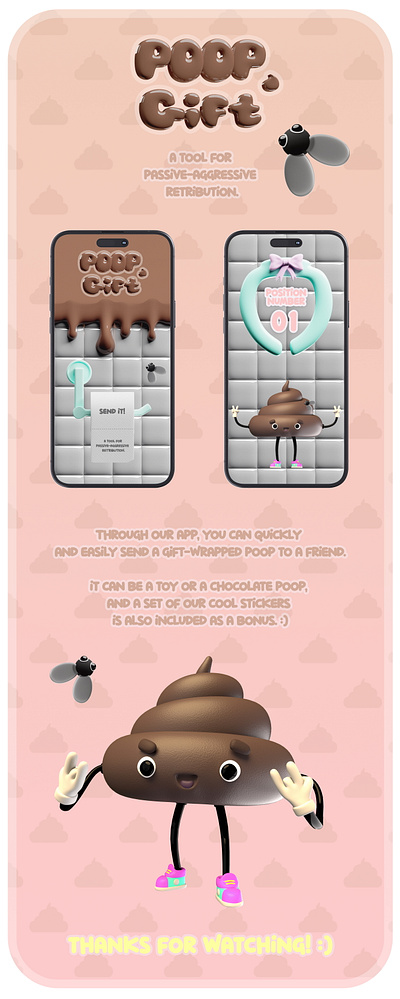 Poop.gift - Отправь другу какашку! (App+Toy+Сhocolate+Stickers) chocolate gift poop sticker toy