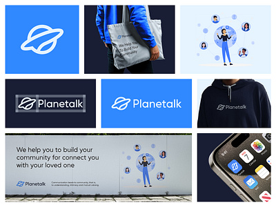 Planetalk - Logo Desogn Concept brand identity branding chat chatbubble circle collaboration communication concept connection conversation design designer portfolio logo logo designer message modern orbit planet talk universe