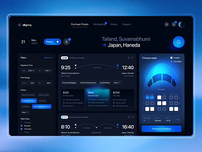 Ticket Booking Dashboard air tickets avia booking booking app cool website dashboard dashboard design dashboard ui finance dashboard flight management platform qclay saas ticket ticket application travel ui ux web app web application design