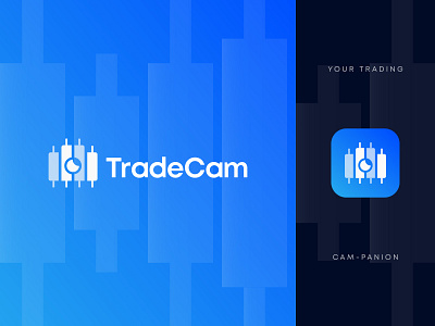 TradeCam Trading App Logo Design: Candlestick + Camera ai app logo artificial intelligence branding broker cam camera candlestick creative logo exchange finance fintech forex logo design market modern logo stock stock market trading trading app