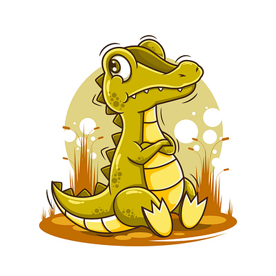 Crocodile Cartoon Character Design baby