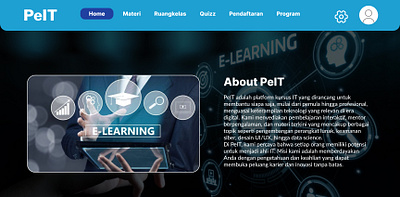 Tampilan Web Course PeIT branding graphic design ui