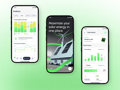 Solar Panels Management App UX/UI Design | Sustainable Tech android app app design app ui designer app ui ux design energy focotik ios application management app mobile app design optimized solar solar energy app solar tracking app sustainable tech tracking ui ui design ui ux design