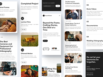 Visual Alchemi - Responsive Videographer Portfolio Website agency agency website animation framer landing page template personal personal branding photography portfolio popular portfolio portfolio agency portfolio website professional responsive ui8 videography videography portfolio web template website website theme