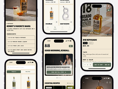 818 Tequila Mobile App Concept daily ui mobile recipes tequila ui user interface visual design