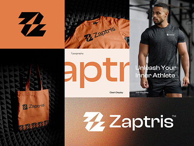 Zaptris Logo and Visual Identity Design active bolt brand identity branding creative designer dynamic fitness geometric logo icon logo logo design logos mark modern logo sharp sports symbol visual identity x logo