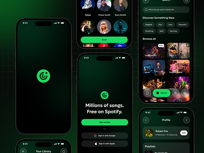 Spotify Music Mobile App app design minimalist mobile mobile app mobile app design mobile design music music application player ui playlist podcast popular sound spotify streaming