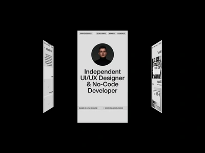 Ivan Duzhak | Portfolio (Mobile) animation clean design minimalistic mobile layouts mobile view portfolio ui ux web webdesign webflow website website ui