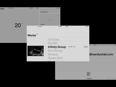 Ivan Duzhak | Portfolio Website clean design grid layouts minimalism portfolio srceens ui ui ux design ux web webdesign webflow website website layout white space