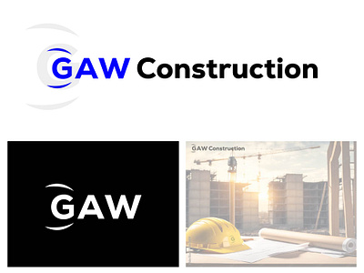 GAW construction logo branding design gaw construction logo illustration letter logo logo logo design logo designer text logo