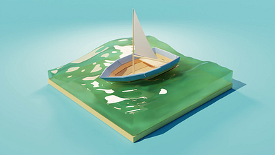 Animated 3D Boat 3d 3danimation 3dmodel animated animation blender motion motiongraphics