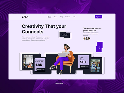 Creative Agency Website Hero Section Design ui