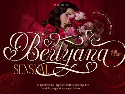 Berlyana Sensual beauty font branding custom font fashion font font font design font style glamour lettering logo font logo type love font luxury modern romantic font script font serif font typeface valentine days vintage font